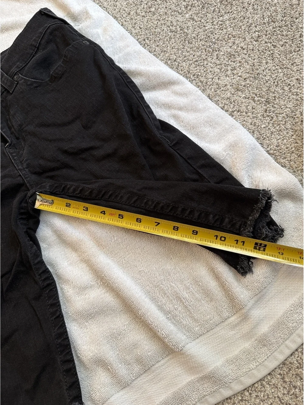 True Religion Y2K Skater Jort Black Denim Bermuda Shorts Size 32